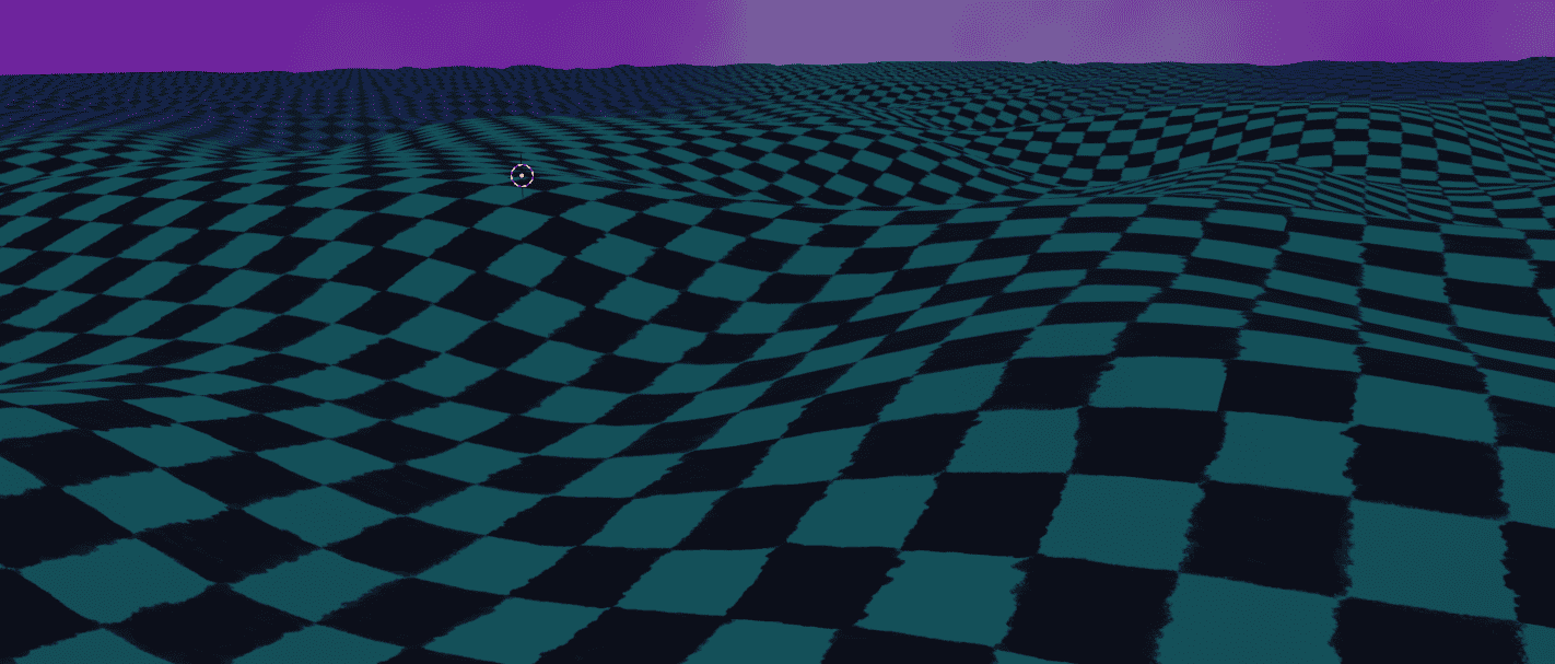 Ethereal looking checkered biome test scene in blender